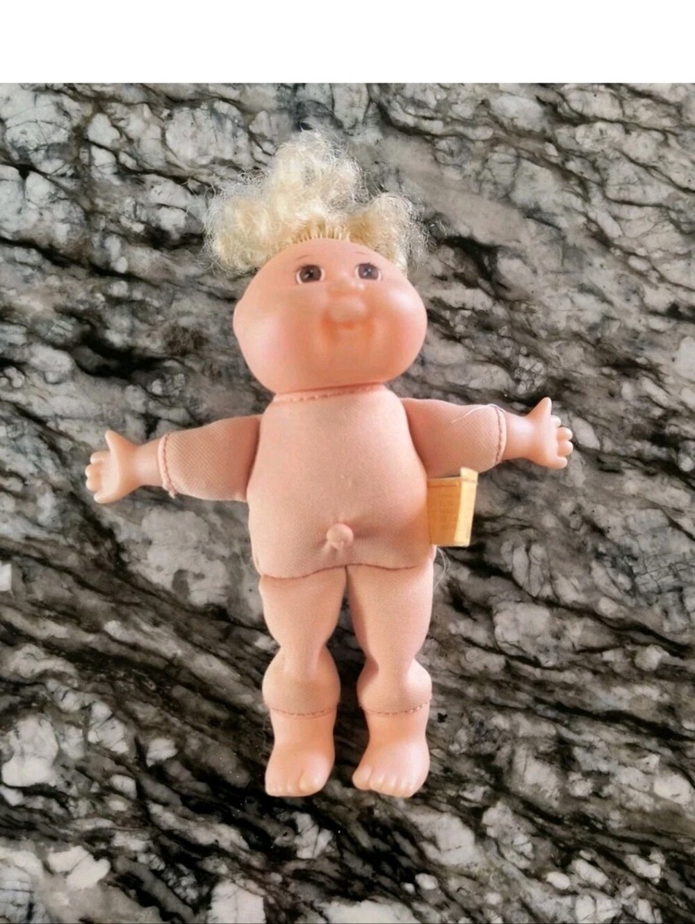 Mini Cabbage Patch Kid Soft Body 1990s Vintage 7 Inch Doll Blonde Brown Eyes